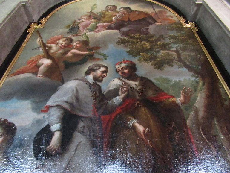 Zeer oude en fraaie schilderingen in Broumov-klooster